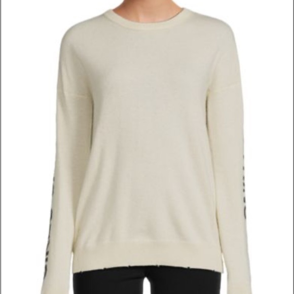 Zadig & Voltaire Wool & Cashmere Sweater (sleeves: Girls Can Do Anything) - Picture 2 of 6